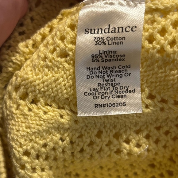 Sundance | Meadow Mornings Sweater Lemonade Yellow Pointelle Sz S - Picture 9 of 9